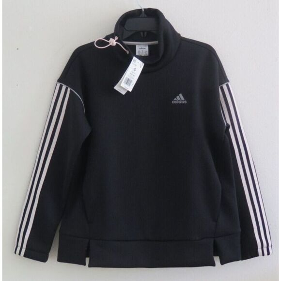 adidas GL2196 Women's Sz S Black/Light Pink Intuitive Warmth Sweatshirt - Picture 1 of 6